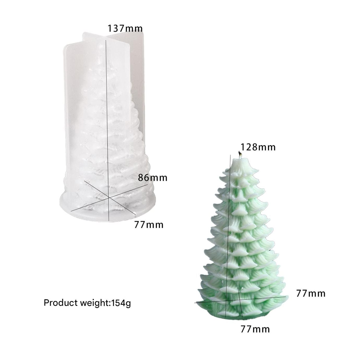 Christmas Tree Candle Mould - 1 - Furxotic