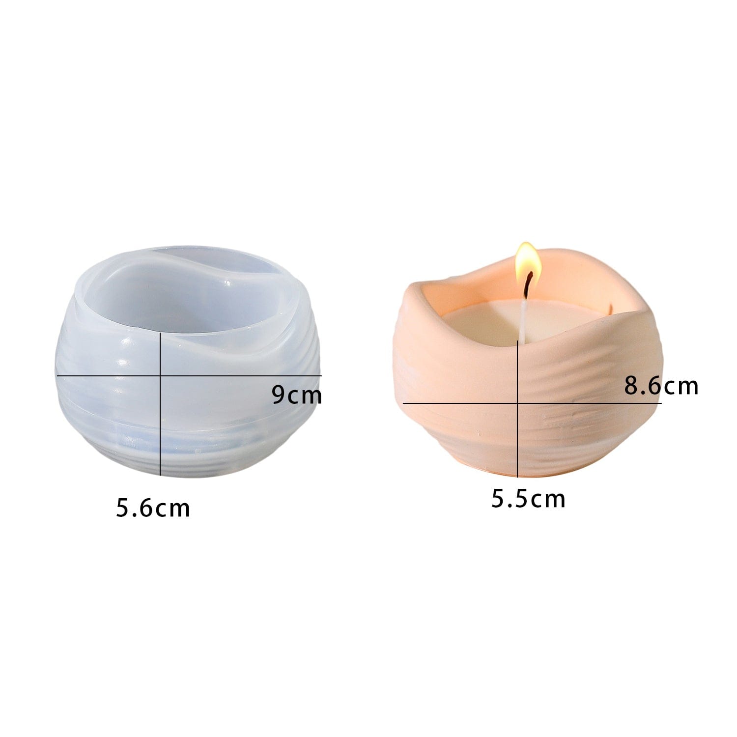 Wave Round Flower Candle Mould - 1 - Furxotic