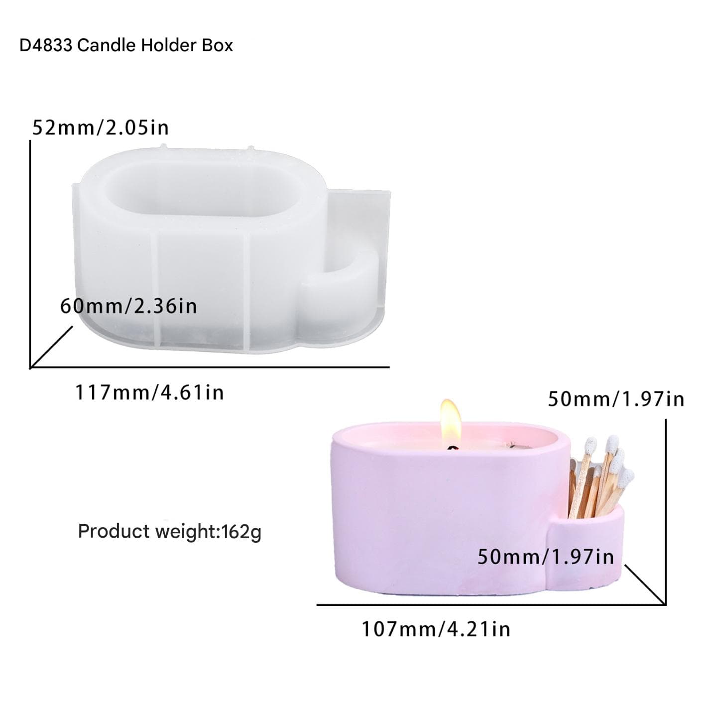 Oval Shape Candle Holder Mould - 1 - Furxotic