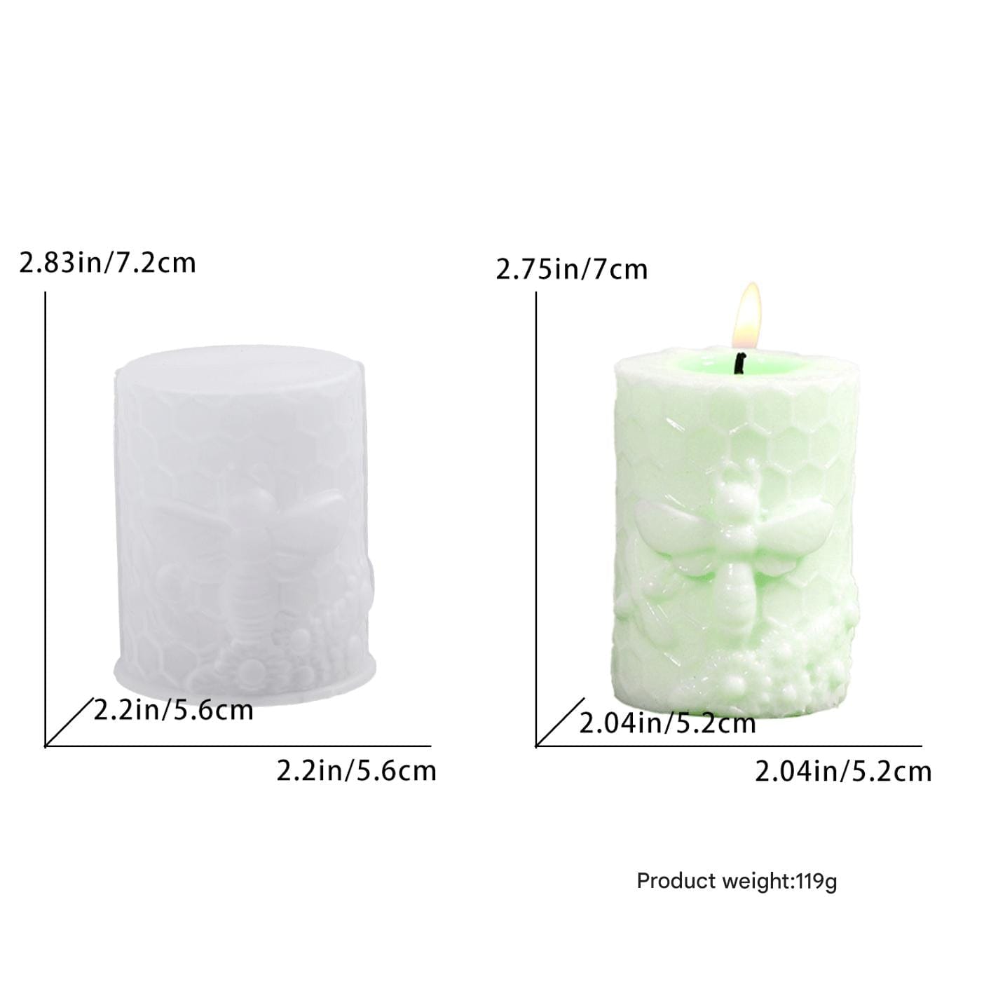Honeycomb & Bee Theme Candle Mould - 1 - Furxotic