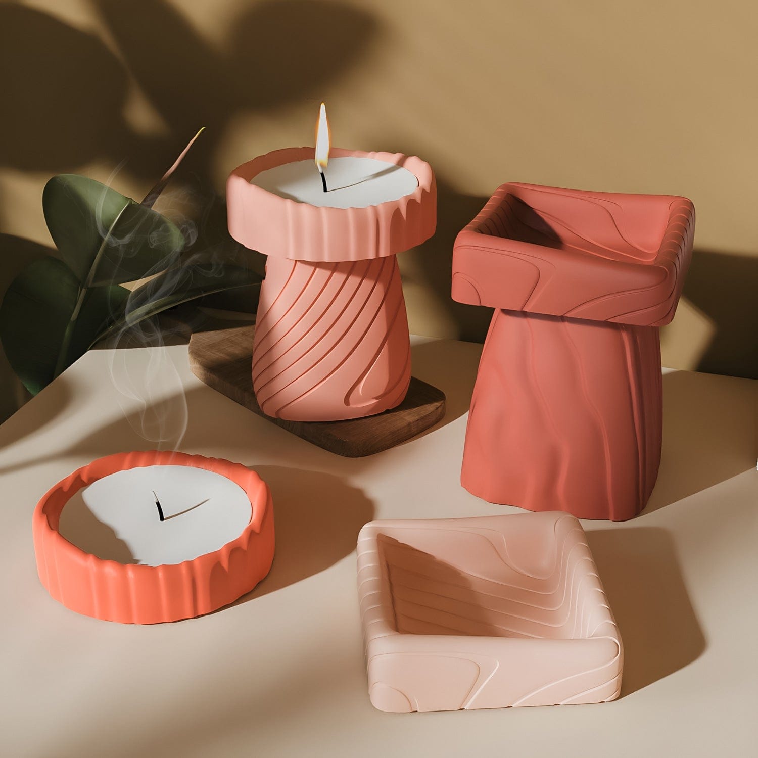 Texture Line Vase Candle Mould - 2 - Furxotic