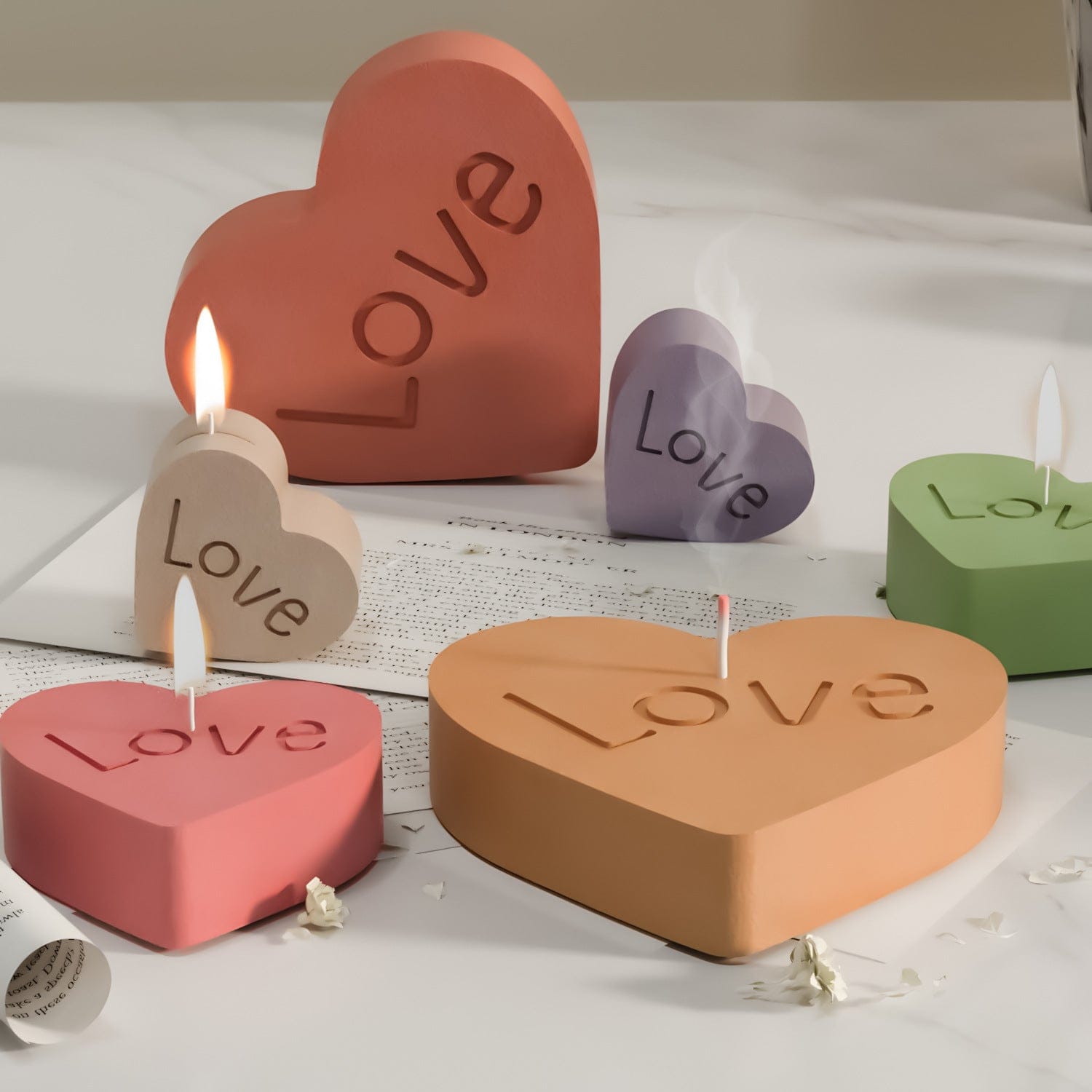 3 Cavity Heart Love Mould (Candle and Resin) - 2 - Furxotic