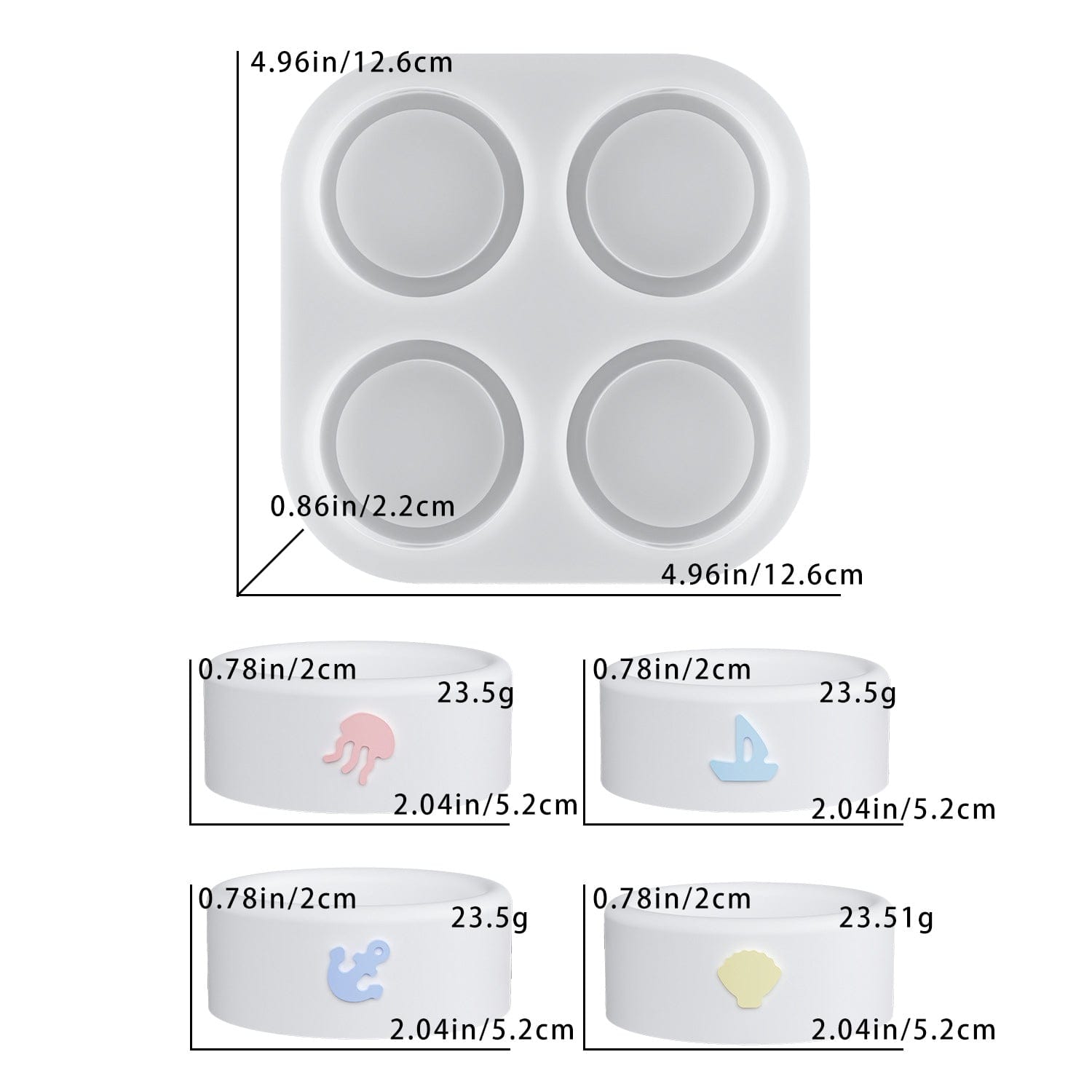4 Cavity Embossed Pattern Candle Cup Mould - 1 - Furxotic