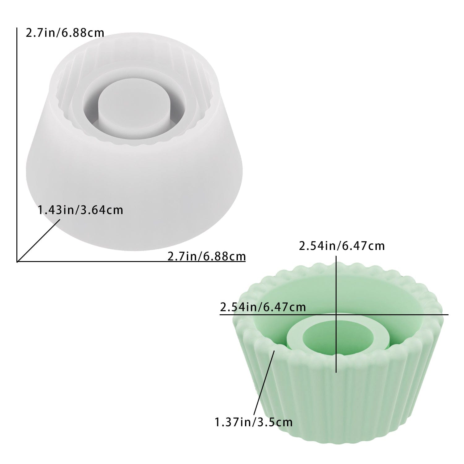 Striped Round Candle Holder Mould - 1 - Furxotic
