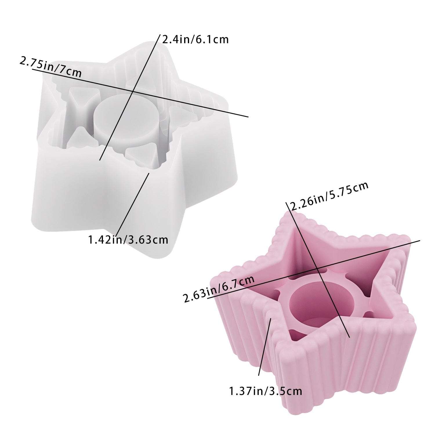 Striped Star Candle Holder Mould - 1 - Furxotic