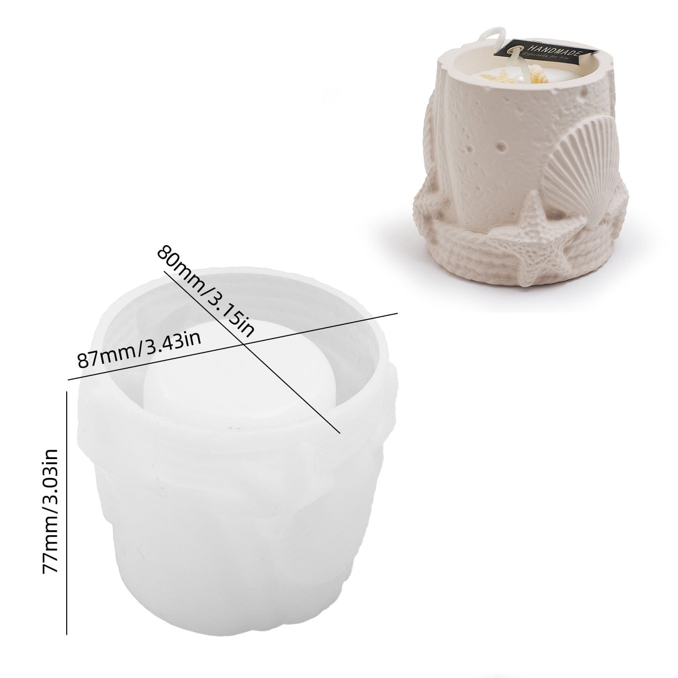 3D Seashell Star Shaped Candle Jar Mould - 1 - Furxotic