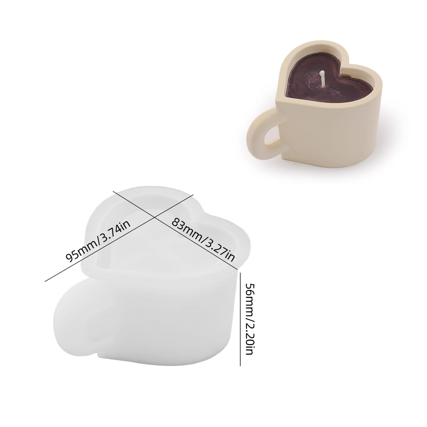 3D Heart Shape Candle Holder Silicone Mould - 1 - Furxotic