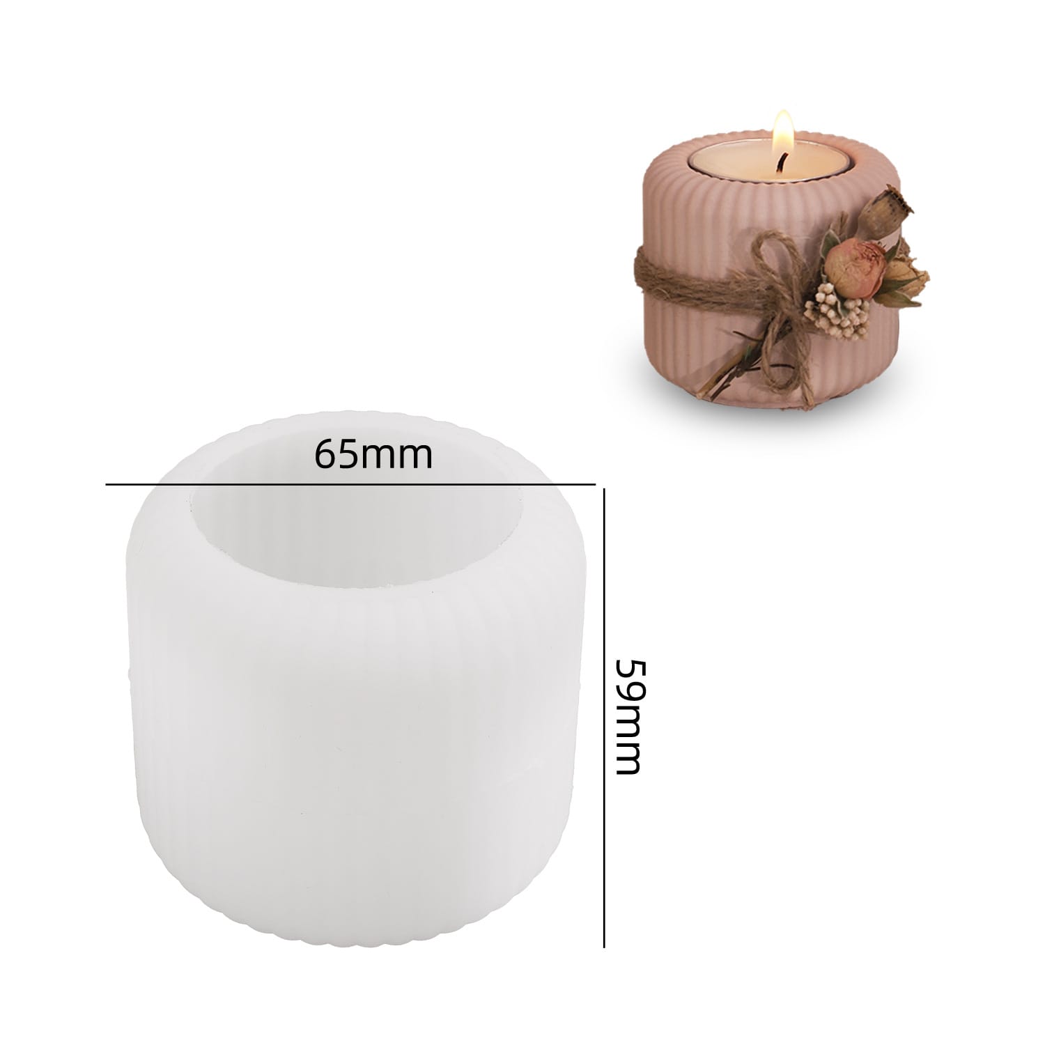 Striped Candlestick Silicone Mould - 1 - Furxotic
