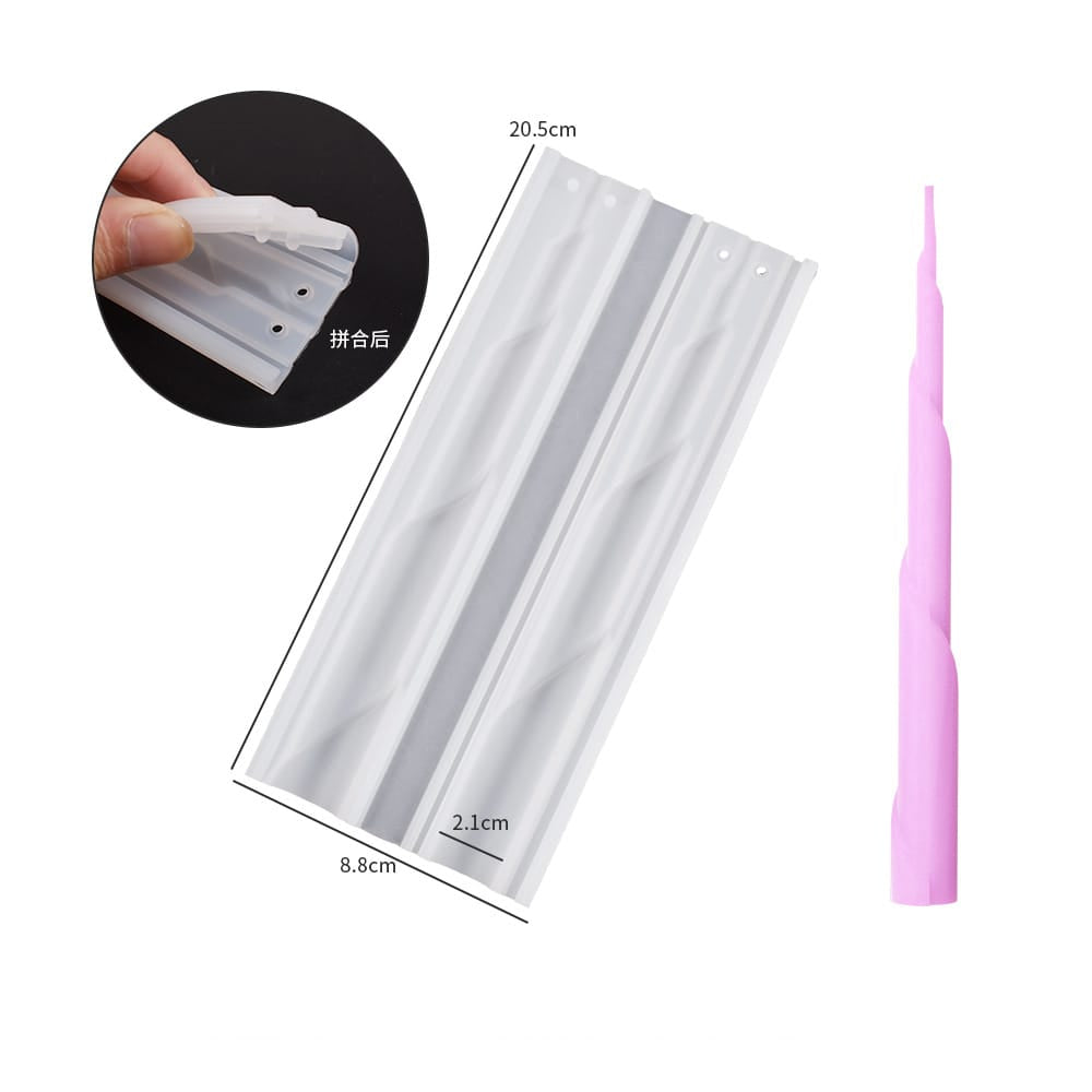 Geometric Spiral Long Pole Candle Mould - 1 - Furxotic
