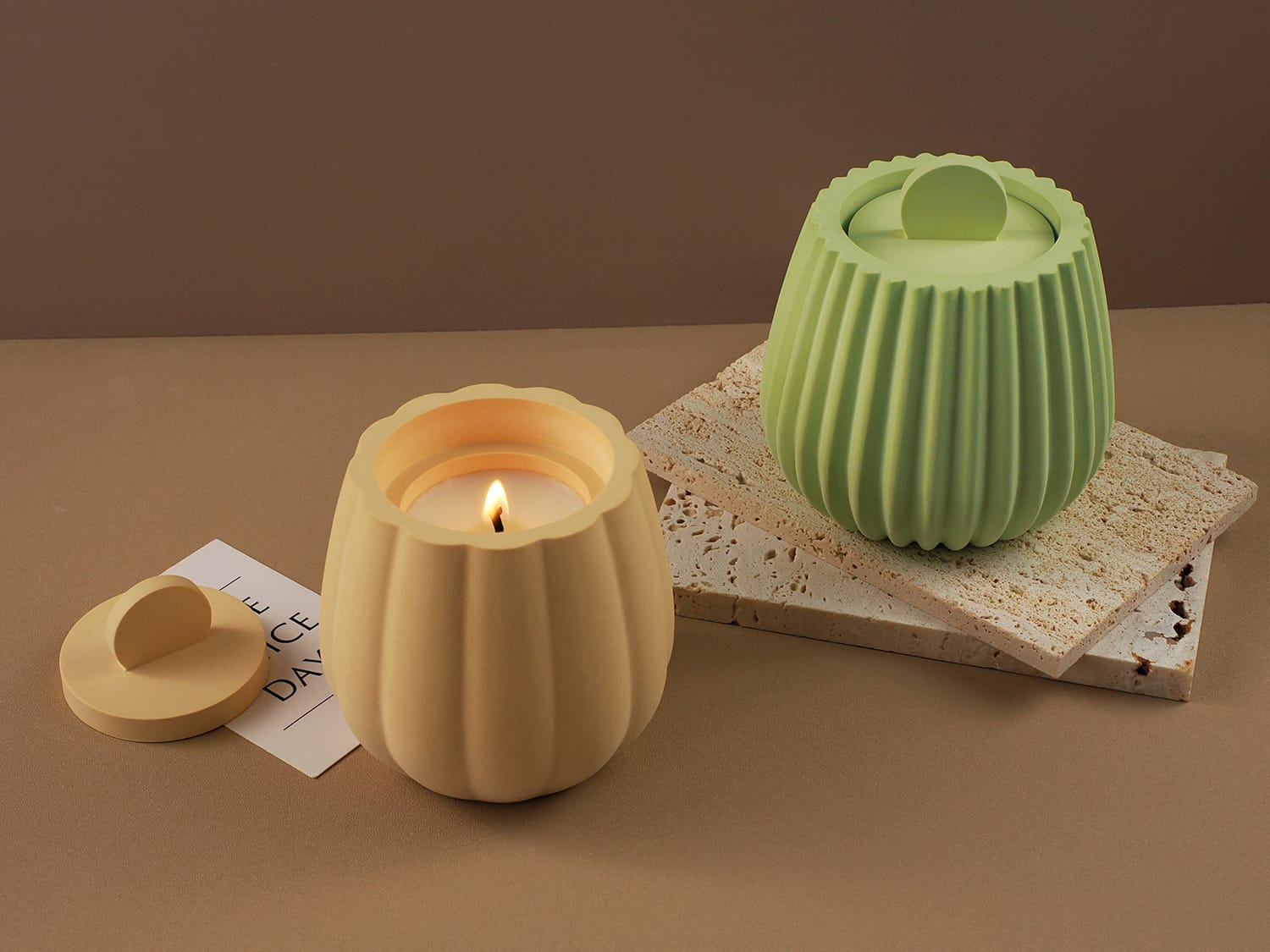 Round Stripe Candle / Storage Box Mould - 2 - Furxotic