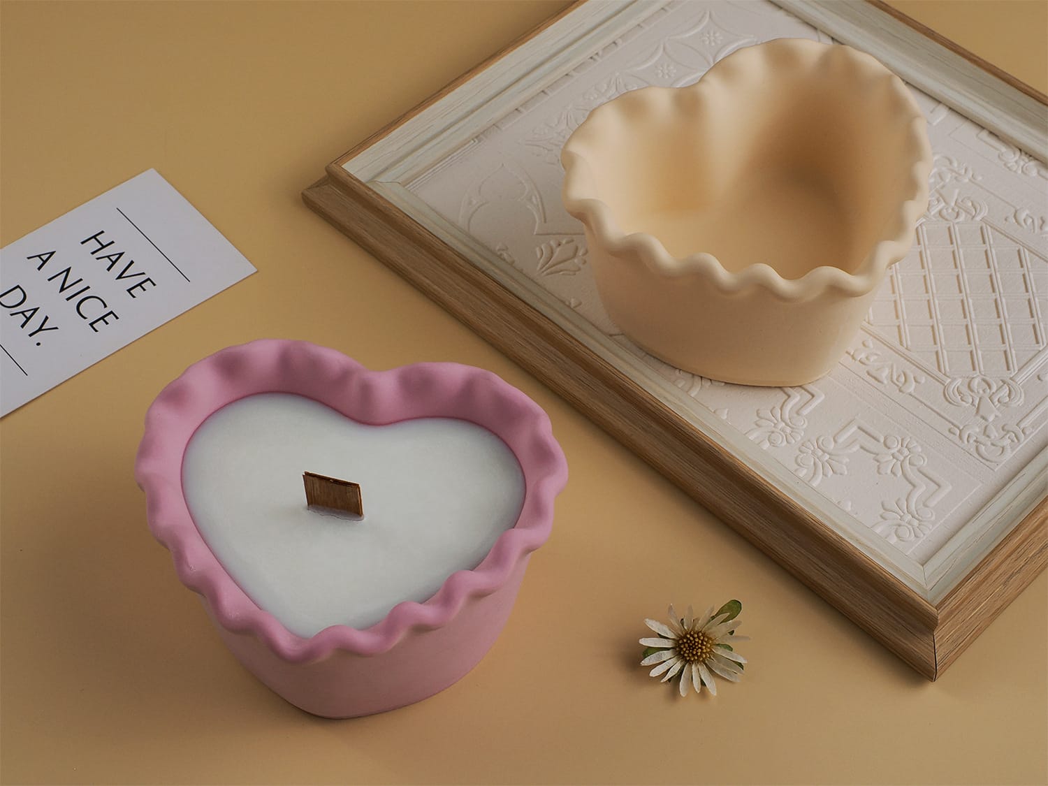 Love Wave Lace Candle Cup Silicon Mould - 2 - Furxotic