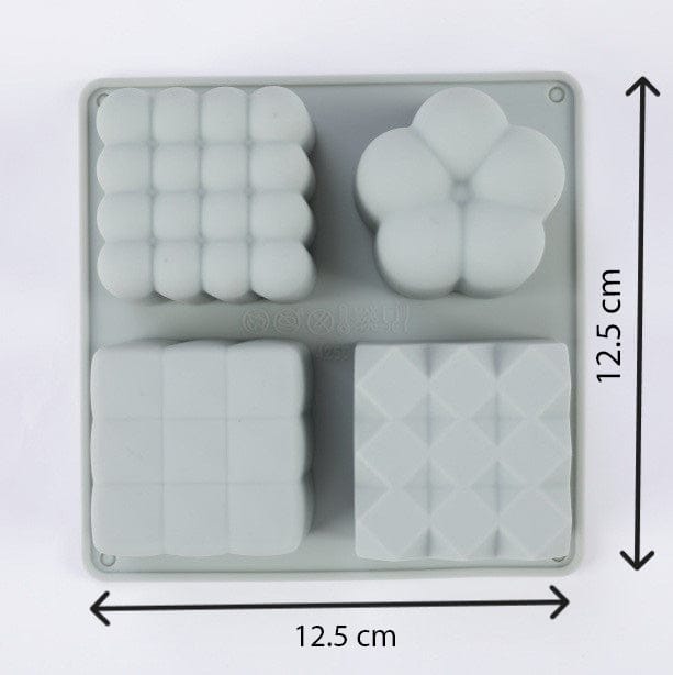 Rubic cube/ Bubble Candle Mould for DIY Concrete Art, Resin Crafts, Soap Making & Cake Making Silicon Mould - 1 - Furxotic