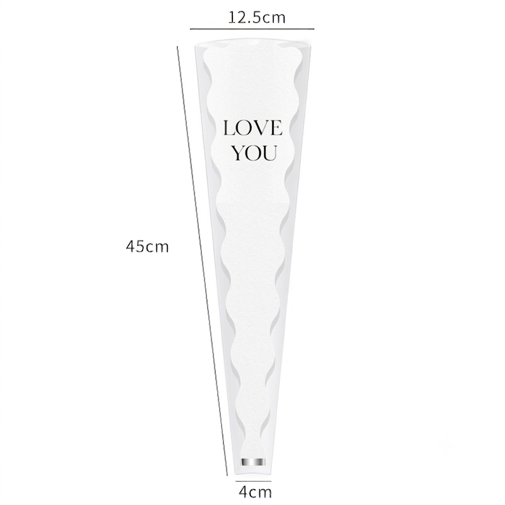 Love you" Single Flower Packaging Sleeve — white (Pack of 50)