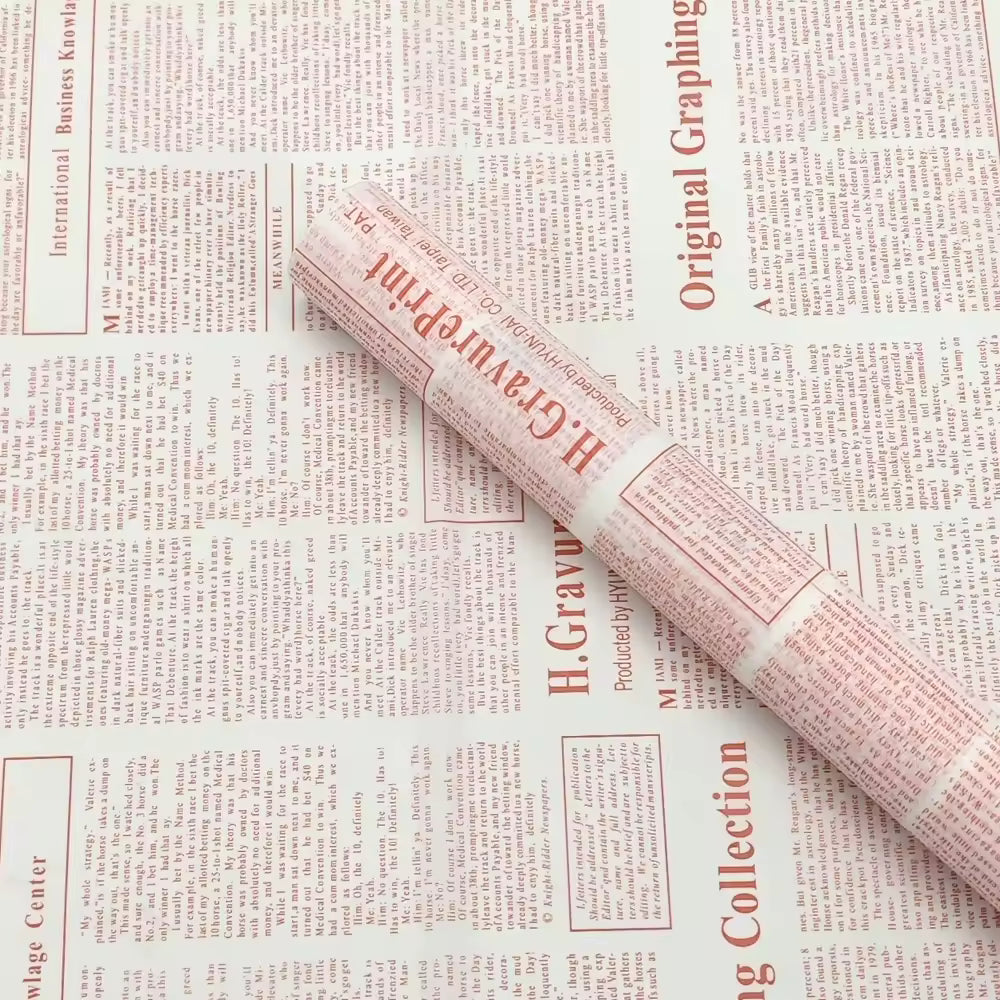 Newspaper Wrapping Sheets (White/Pink - 20 Sheets)