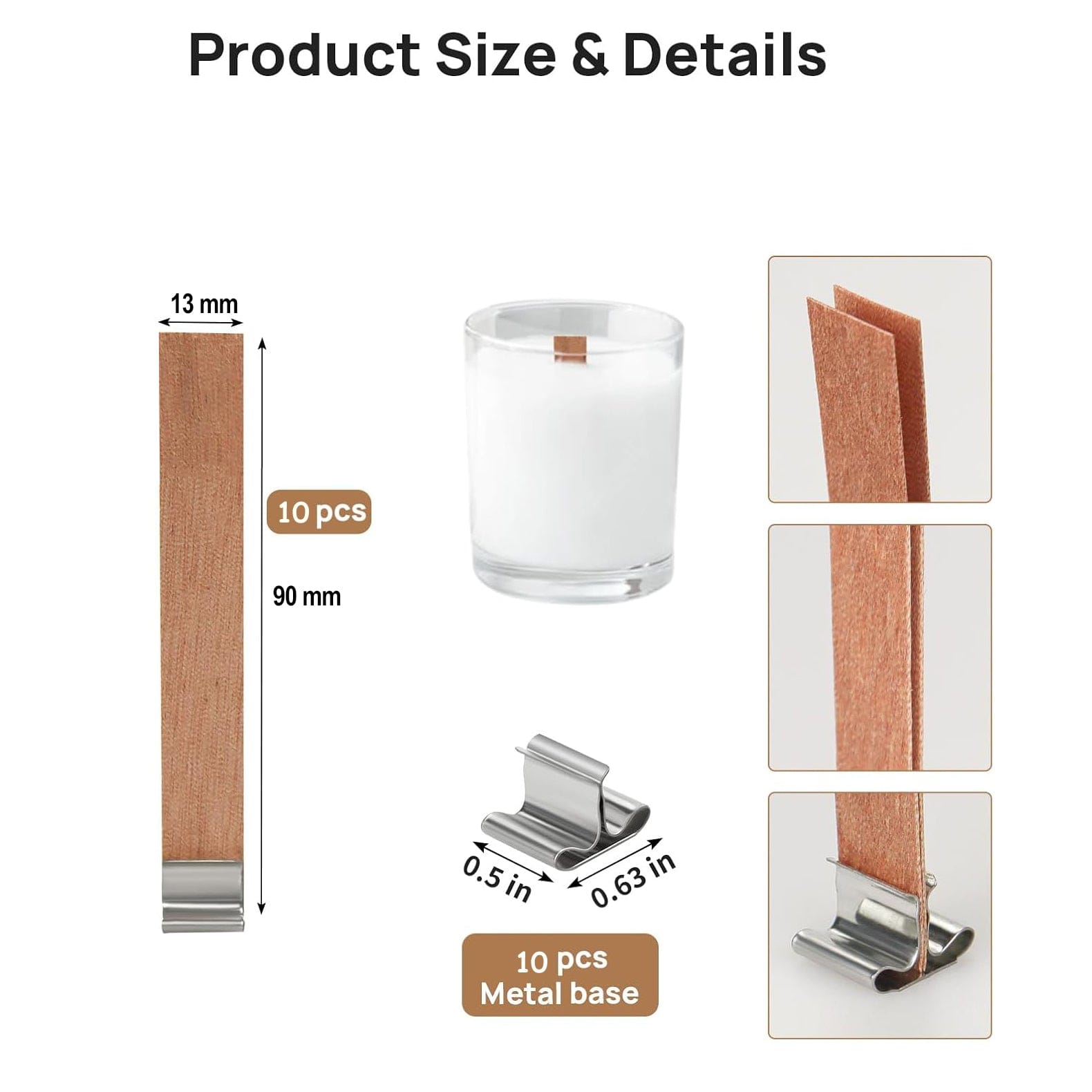 Wooden Wick 1mm Thick With Metal Holder - 3 - Furxotic