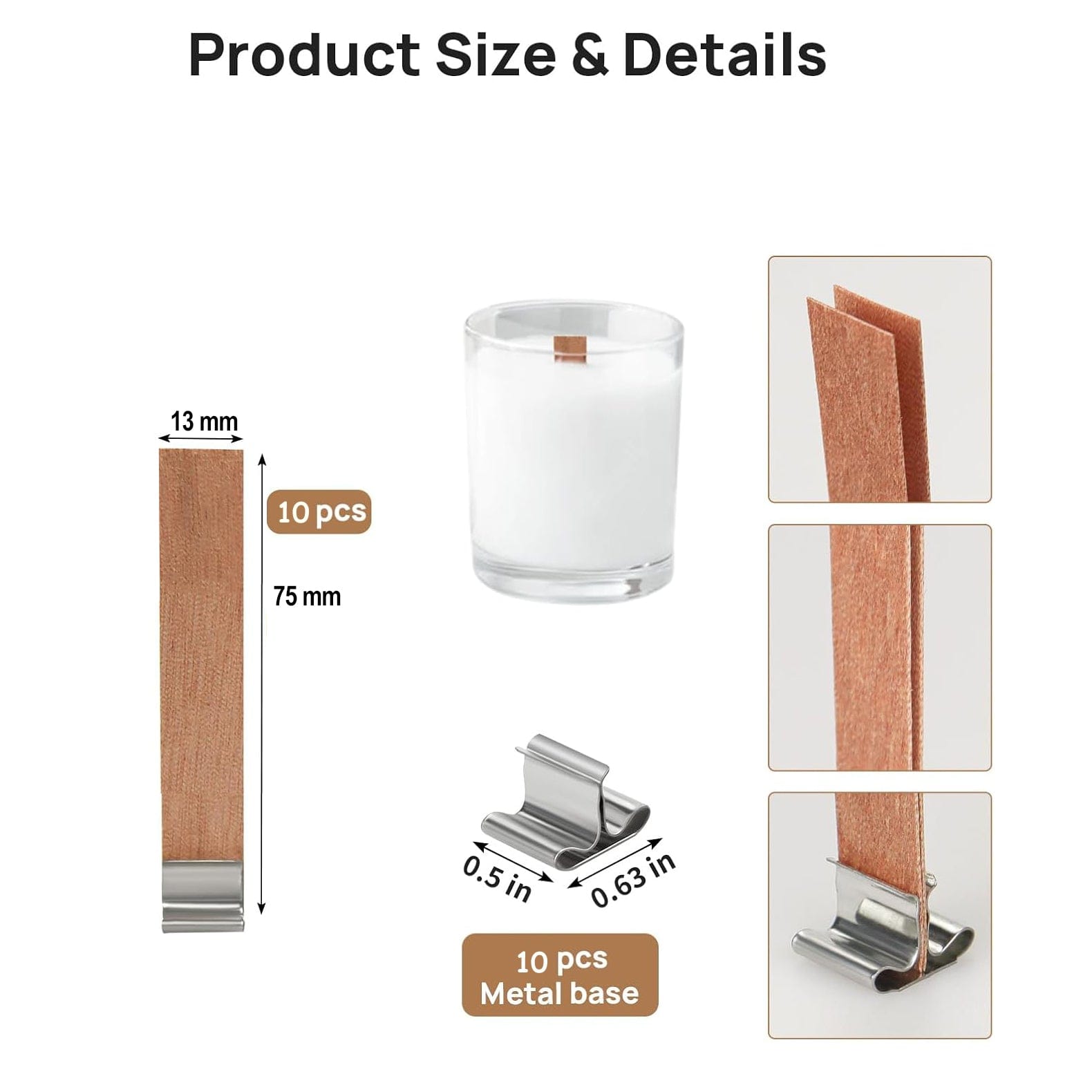 Wooden Wick 1mm Thick With Metal Holder - 4 - Furxotic