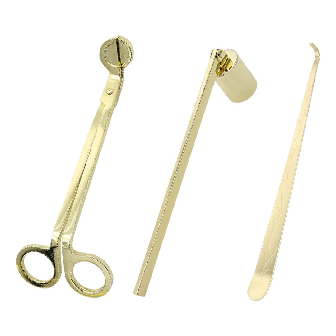 3-in-1 Candle Accessory Set – Trimmer, Dipper & Snuffer - Gold - 1 - Furxotic