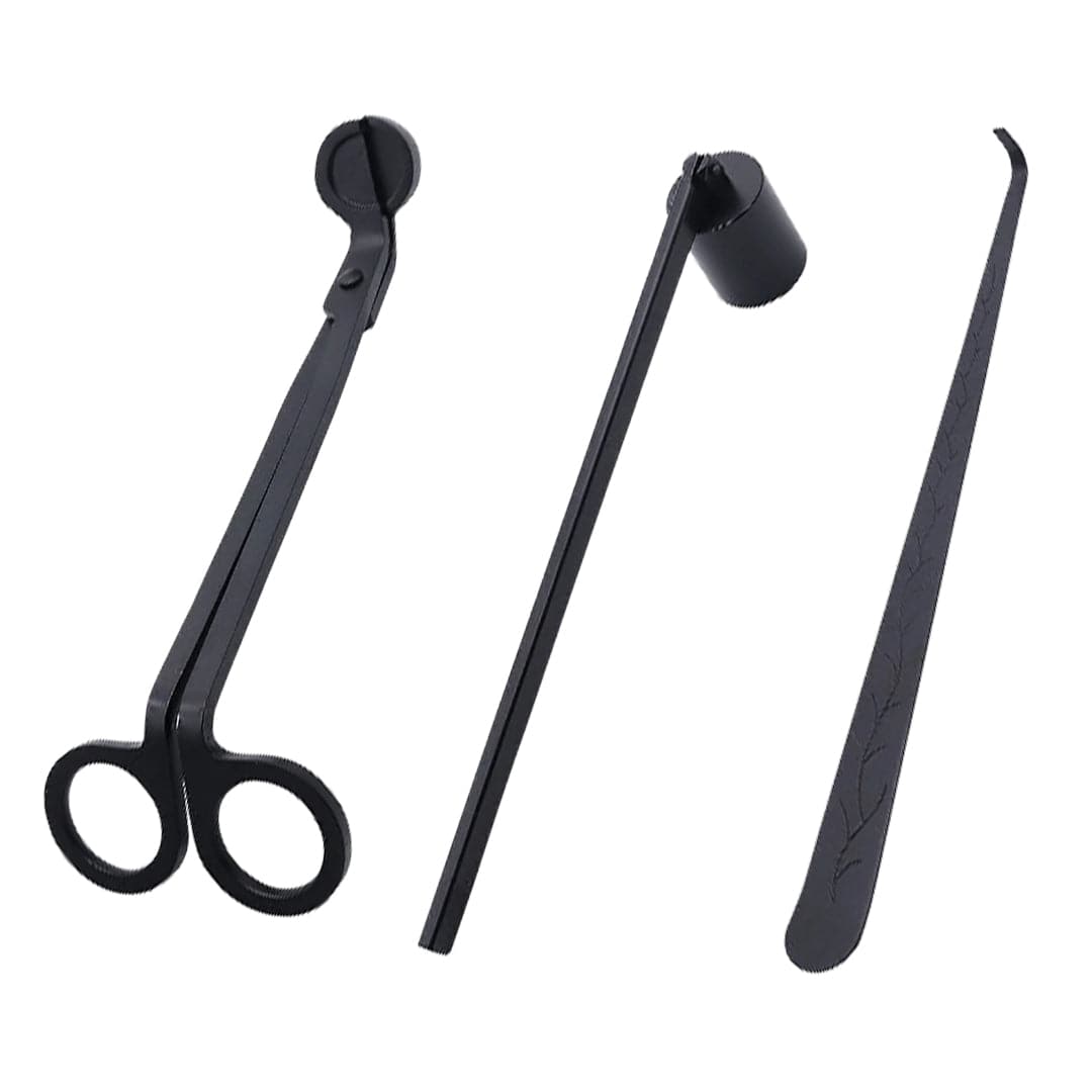 3-in-1 Candle Accessory Set – Trimmer, Dipper & Snuffer - Black - 4 - Furxotic