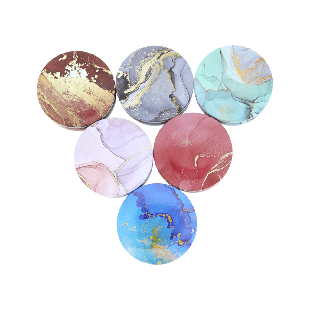 6 Pcs Marble Pattem Tin Jar - 2 - Furxotic