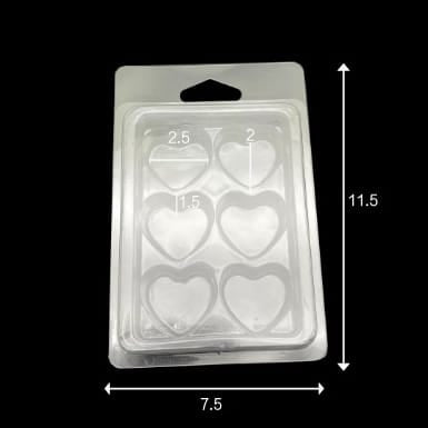 Clear Blister Mould & Clamshell Packaging for Wax Melts - Heart - 1 - Furxotic