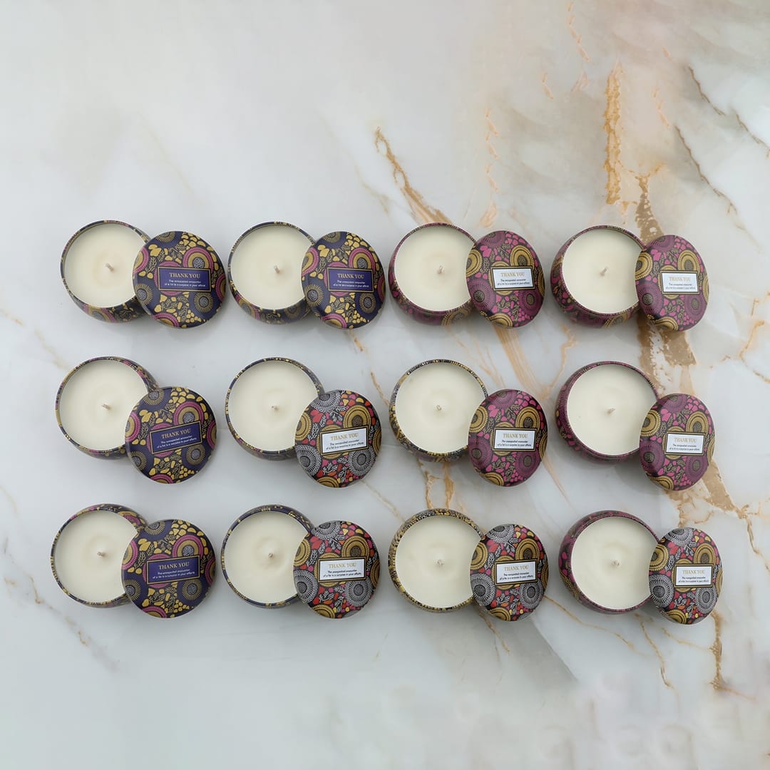 12 Pcs Round Mandala Art Tin Jar - 1 - Furxotic