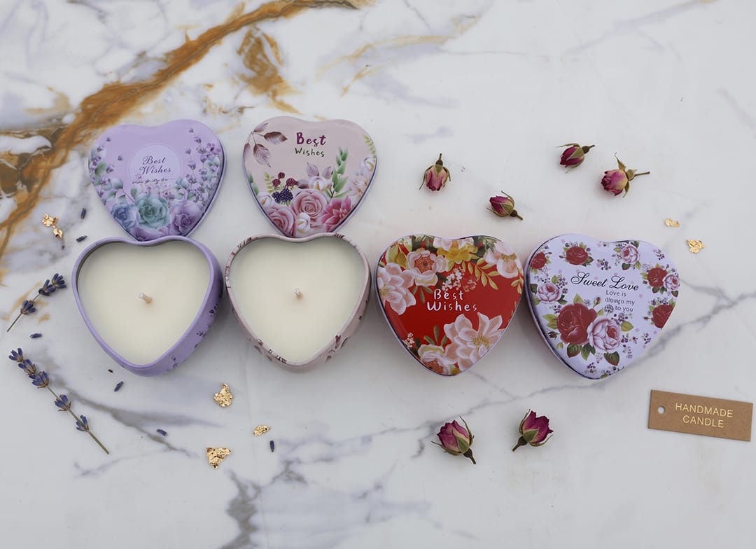 12 Pcs Heart Shape Love & Best Wishes Tin Jar - 1 - Furxotic