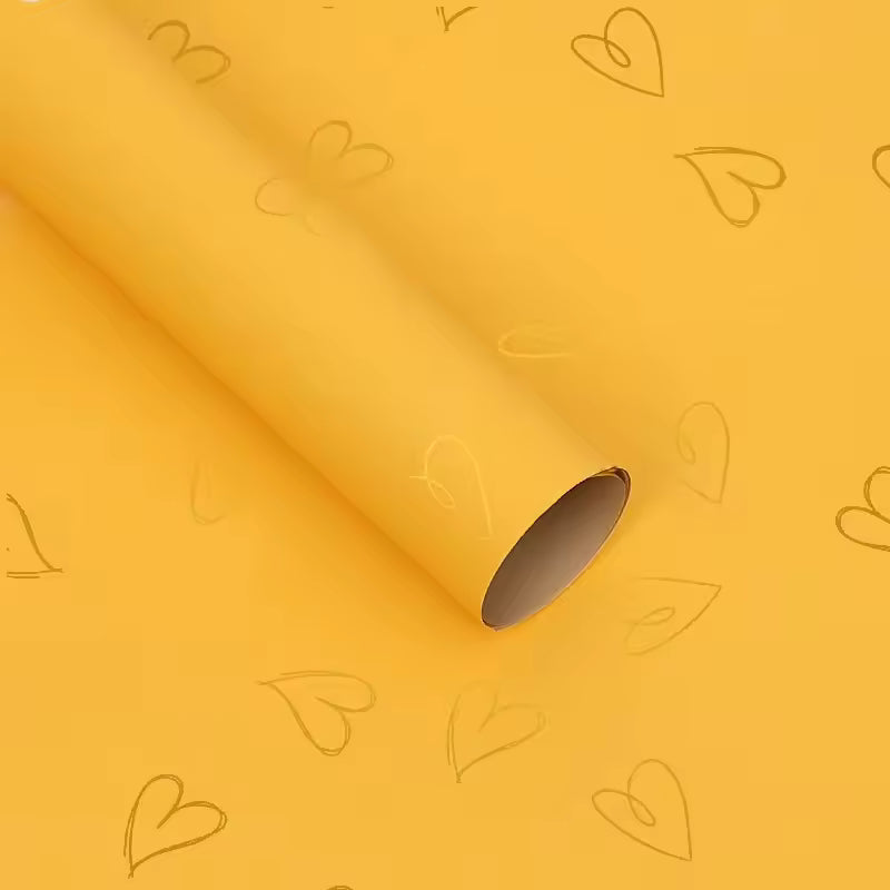 Wrapping Sheets Heart Print (Yellow - 20 Sheets)