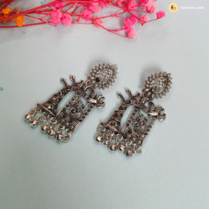 Radha Krishna Oxidised Earring